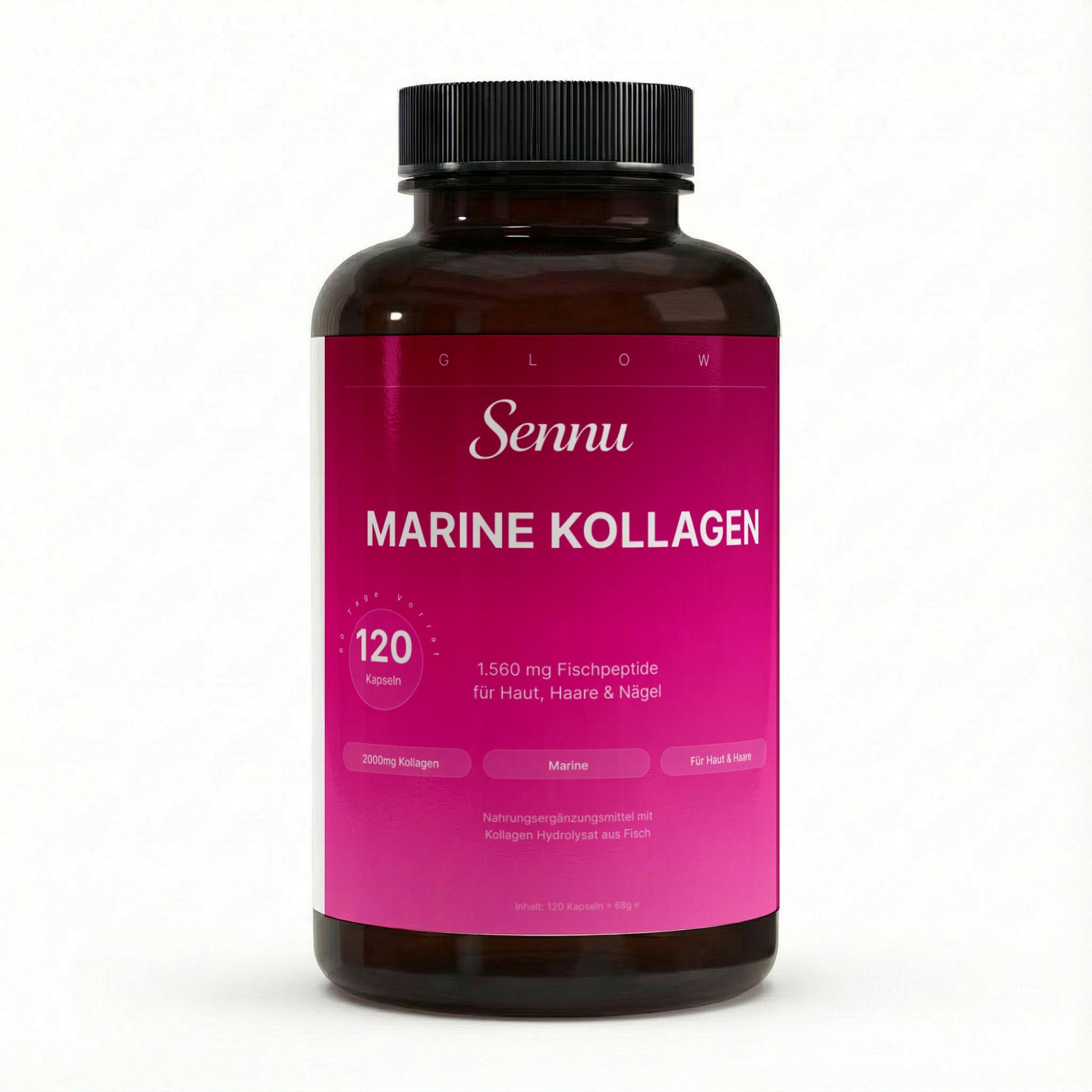 Sennu Glow-Ritual Bundle — Marine Kollagen Peptide Kapseln Detail