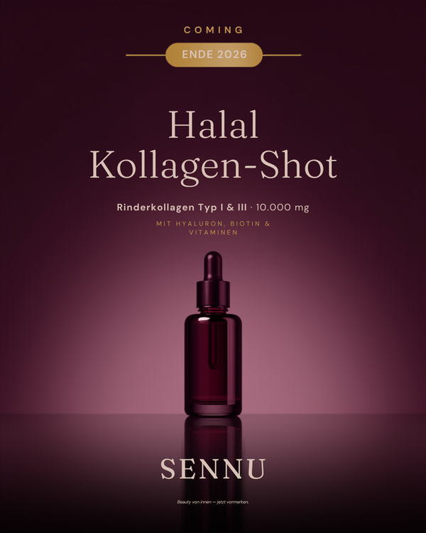 Halal Kollagen-Shot Promo – Coming Ende 2026, Rinderkollagen Typ I & III, 10.000 mg