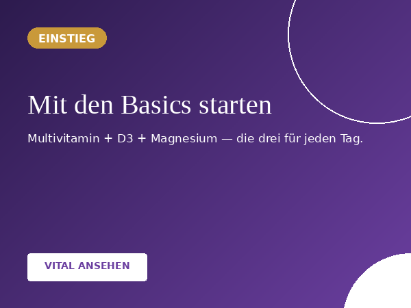 Sennu Mega-Menu VITAL Basics Promo
